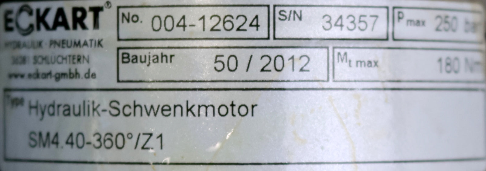 Bild des Artikels ECKART-Schwenkmotor-SM4-Type-SM4.40-360°/Z1-Part-No.-004-12624-max.-250bar