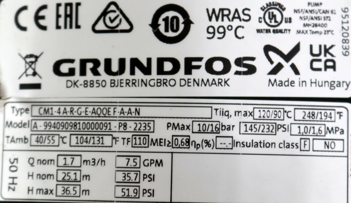 Bild des Artikels GRUNDFOS-Kreiselpumpe-Type-CM1-4A-R-G-E-AQQE-F-A-A-N-max.-10/16bar-1,7m³/h