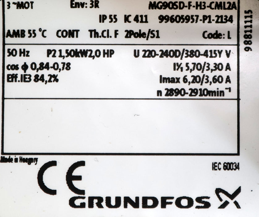 Bild des Artikels GRUNDFOS-Kreiselpumpe-Type-CM10-2A-R-I-E-AQQE-F-A-B-N-Model-A-99320490-P9-2137