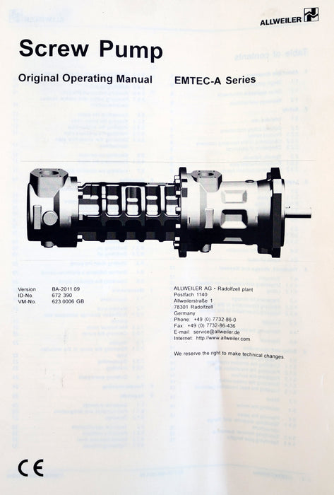 Bild des Artikels ALLWEILER-Schraubenspindelpumpe-Typ-EMTEC-A20-R46DQ-33,8l/min-2900U/min