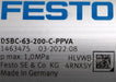 Bild des Artikels FESTO-Normzylinder-DSBC-63-200-C-PPVA-Mat.Nr.-1463475-KolbenØ-63mm-Hub-200mm