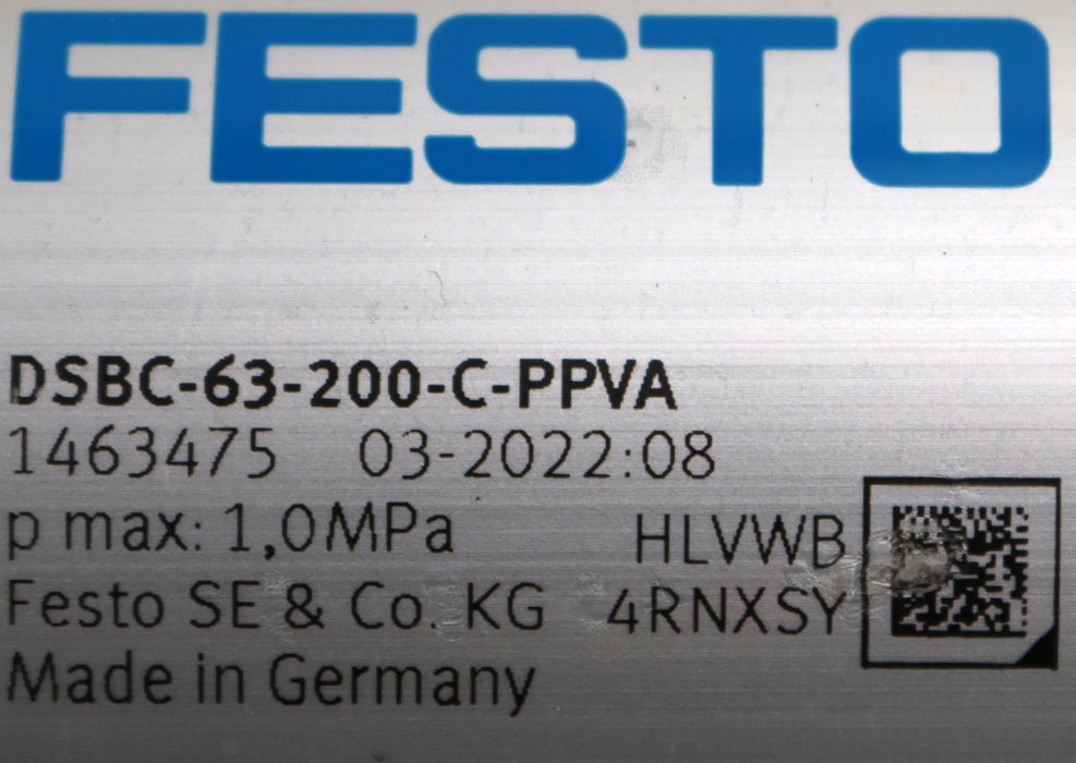 Bild des Artikels FESTO-Normzylinder-DSBC-63-200-C-PPVA-Mat.Nr.-1463475-KolbenØ-63mm-Hub-200mm