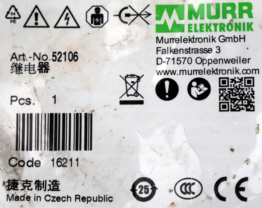 Bild des Artikels MURR-Ausgangsrelais-Art.Nr.-52106-MIRO-12,4-24V-2S-IN:-24VAC/DC-OUT:-250VAC/DC