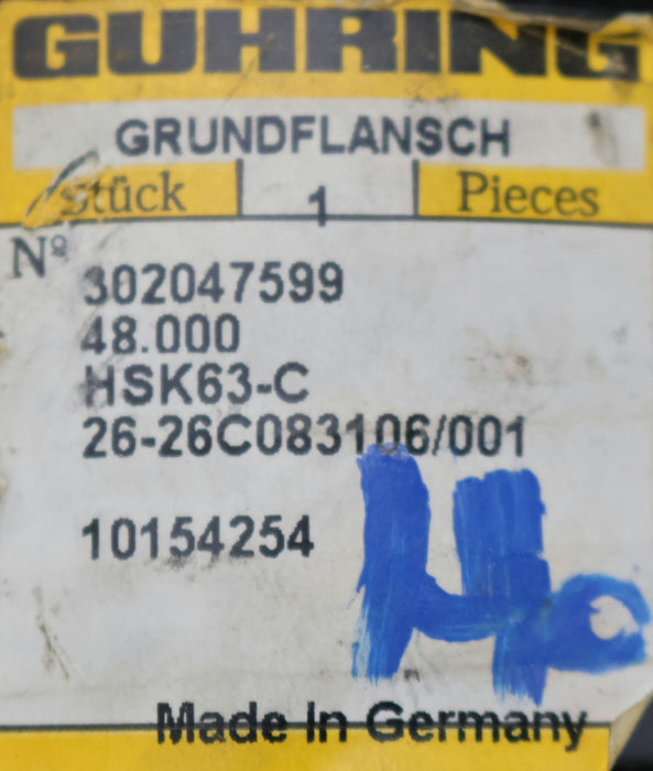 Bild des Artikels GÜHRING-Spindel-Flansch-HSK-C-63-Art.Nr.-4386-48.000-Gesamtlänge-55mm-unbenutzt