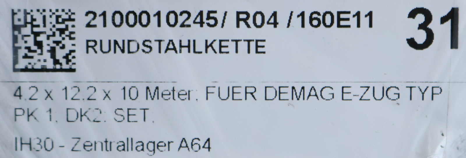 Bild des Artikels DEMAG-Kettenset-DK2/PK1-Id.-Nr.:-75233533-L=-10m-gebraucht