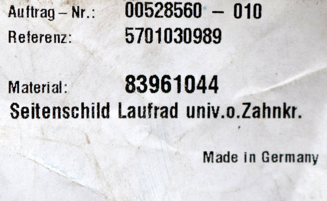 Bild des Artikels DEMAG-Seitenschild-Laufrad-univ.-o.-Zahnkr.-RU-3-DK-Id.Nr.:-83961044-unbenutzt