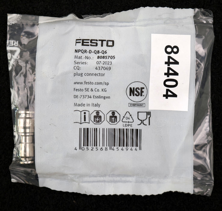 Bild des Artikels FESTO-Rohrsteckverbindung-gerade-NPQR-D-Q8-Q6-Nr.-8085705-Anschlußgröße-6-/-8mm