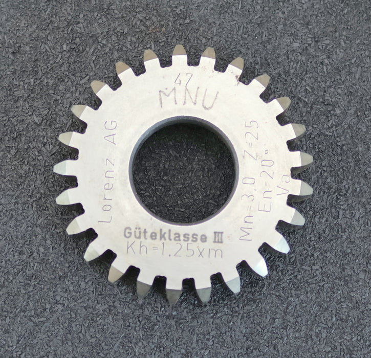 Bild des Artikels LORENZ-Scheibenschneidrad-gear-shaper-m=-3-20°-EGW-Zähnezahl=-25