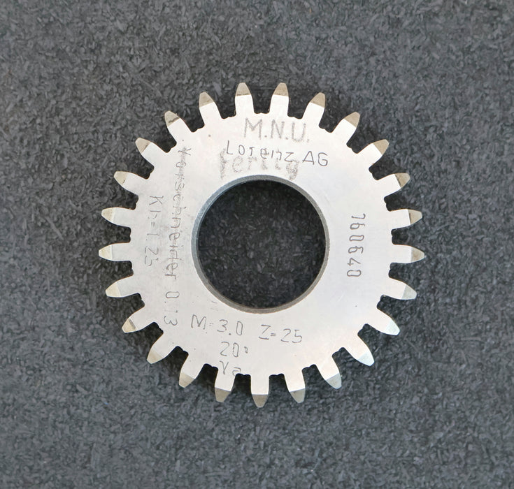 Bild des Artikels LORENZ-Scheibenschneidrad-gear-shape-Fertigschneider-m=-3-20°-EGW-Zähnezahl=-25
