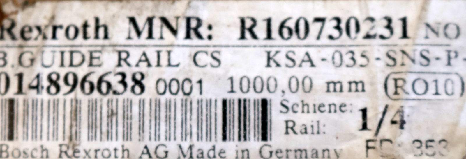 Bild des Artikels REXROTH-Führungsschiene-Kugelschienenführung-KSA-035-SNS-P-B-MNR:-R160730231