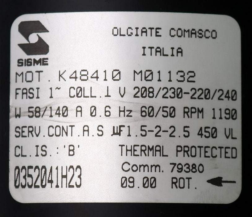 Bild des Artikels SISME-Motor-K48410-M01132-58/140W-208/230-220/240V-50/60Hz-0,6A-1190RPM