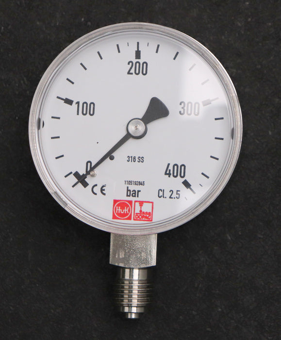 DOPAG Rohrfeder-Manometer 0-400bar C-28-10-001 Cl. 2.5 316SS G1/2" Ø 63mm