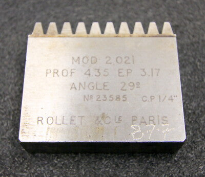 ROLLET PARIS Hobelkamm rack cutter für MAAG-Wälzhobelmaschinen m= 2,021 EGW 29°