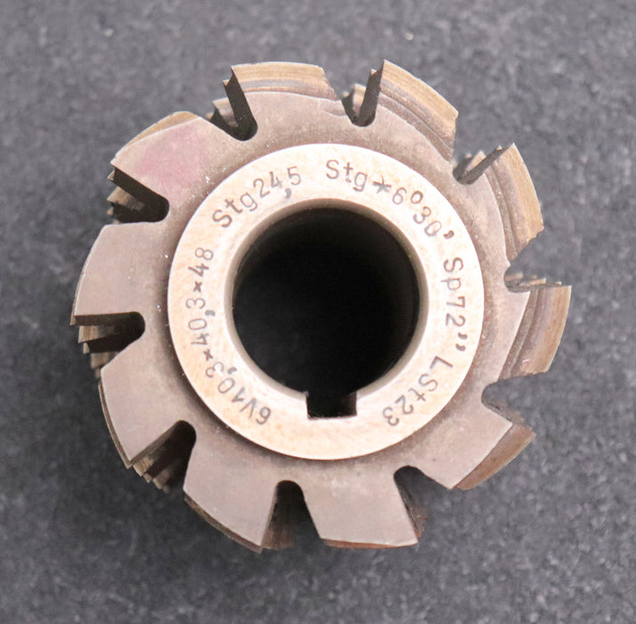 Keilwellenwälzfräser 6 Keile 10,3x40,3x48 mit Höcker Fertigfräser Ø75x66xØ27mm