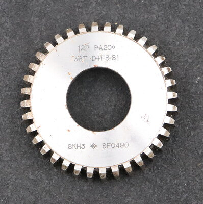 Scheibenschneidrad D.P.= 12 EGW 20° Z= 36 Ø81x18xØ1 1/4'' gebraucht