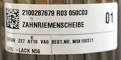 DUERR Edelstahl Zahnriemenscheibe toothed pulley AT10-27 Profil: AT10 27 Zähne