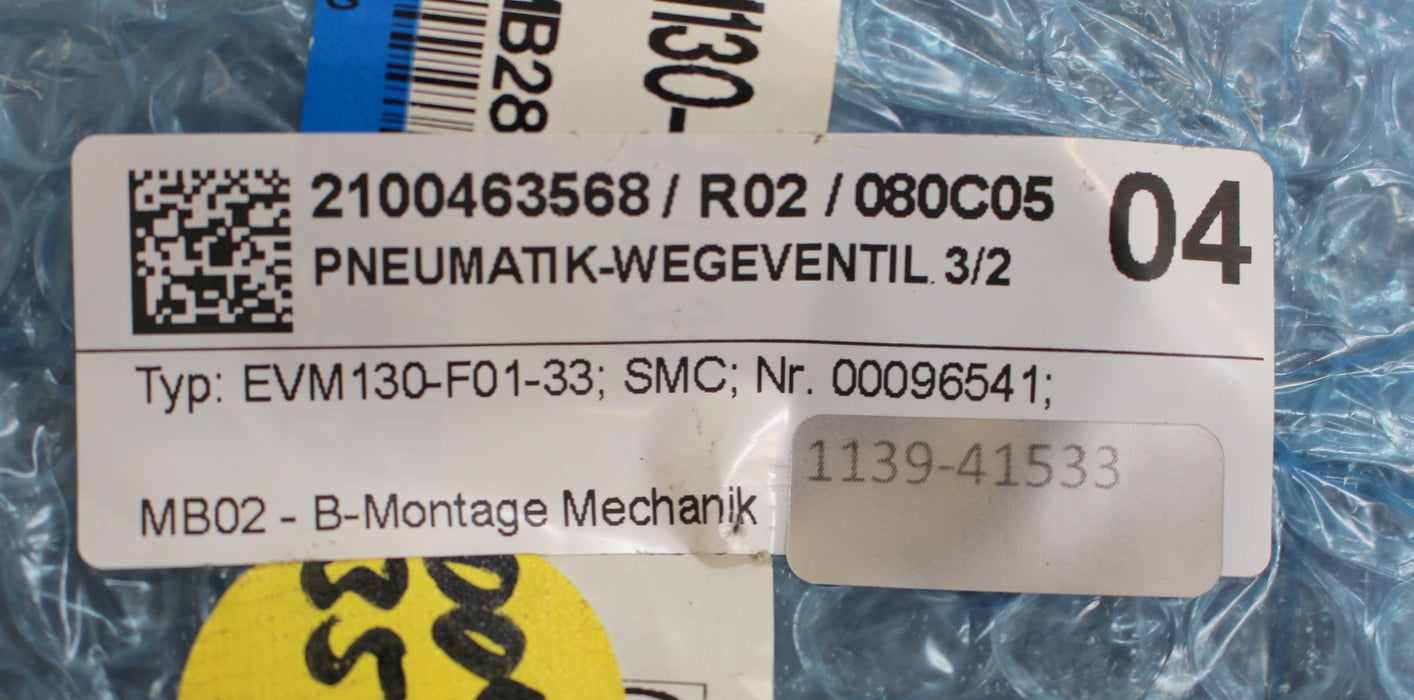 SMC 3/2-Pneumatik-Wegeventil EVM130-F01-33 SMC-NR. 00096541