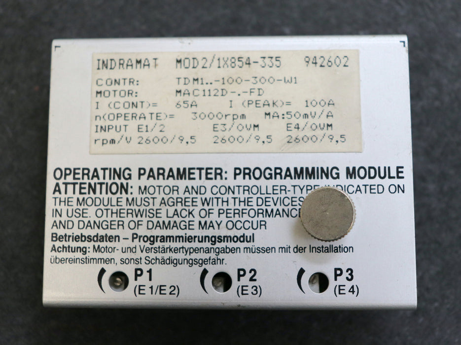 INDRAMAT Programmierungsmodul MOD2/1X854-355 942602 Motor MAC112D-.-FD Contr TDM