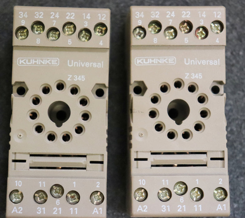 KUHNKE 3 Stück Relaissocker Universal Z345 für DIN-EN50022 für 11 Pin Schiene
