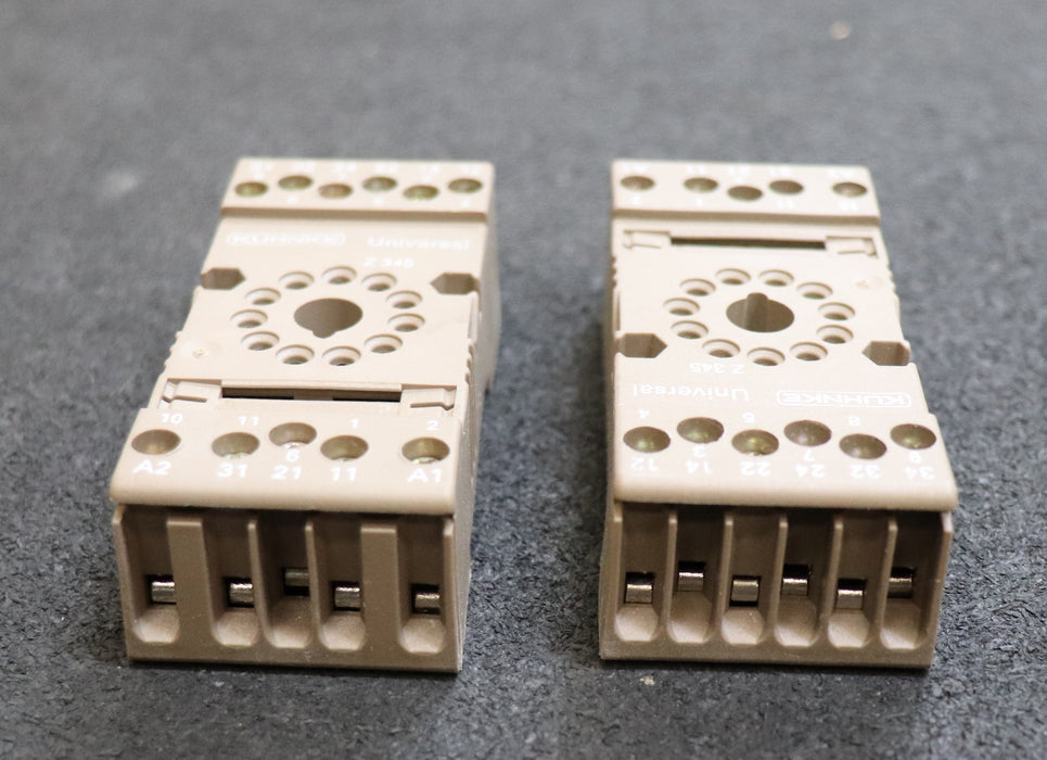 KUHNKE 3 Stück Relaissocker Universal Z345 für DIN-EN50022 für 11 Pin Schiene