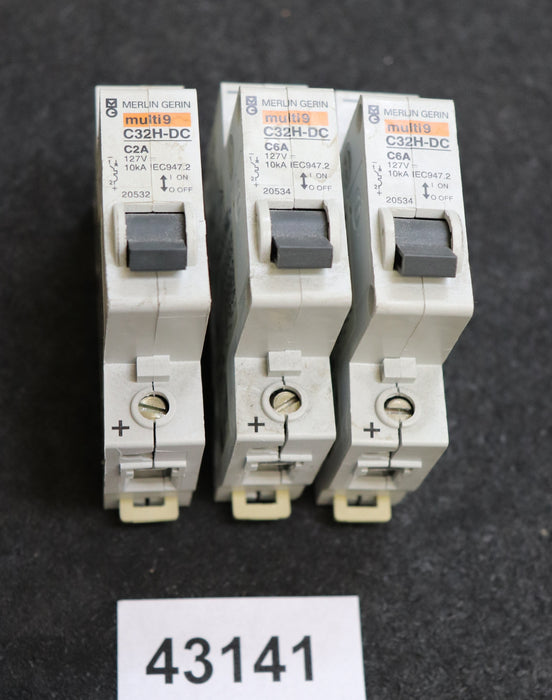 MERLIN GERIN 3 Stück Leistungsschütz 2x C32H-DC C6A 1x C32H-DC C2A gebraucht