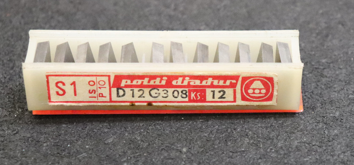 POLDI DIADUR 10 Stück Wendeschneidplatten S1  D12G308 KS12 - unbenutzt