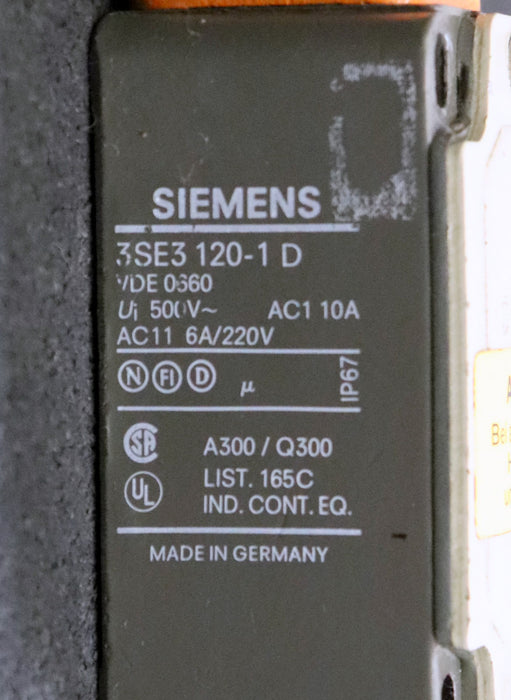 EUCHNER Positionsschalter 3SE3120-1D mit Rollenstößel Messingrolle 10A 250VAC