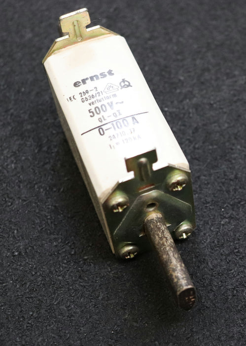 ERNST 10x Sicherungseinsatz fuse-link 24710.17 100A 500VAC Betriebsklasse gL-gI