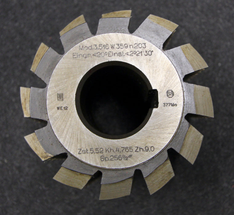 Vollstahlwälzfräser gear hob m= 3,516mm 20° EGW Ø90x90xØ32mm mit LKN 1gg. Rechts