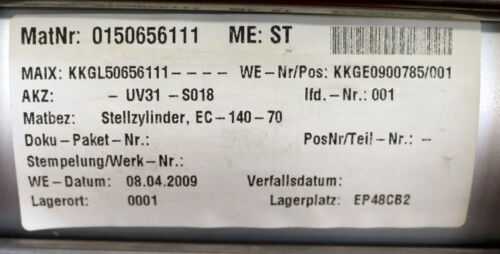 MÜNCHNER DRUCKLUFTZENTRALE Pneumatikzylinder EC-140/70 Hub 70mm Kolben-Ø 140mm