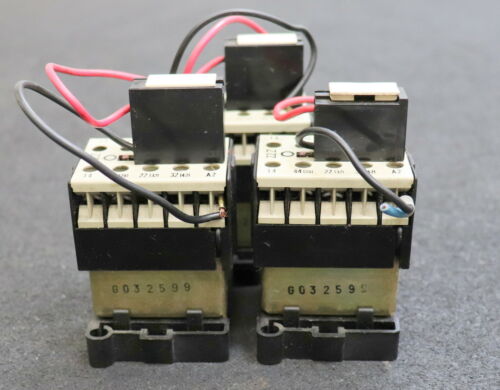 SIEMENS 3 Stück Hilfsschütz 3TJ1002-0BB4 2S+2Ö Uc=24VDC verschied. Entstördioden
