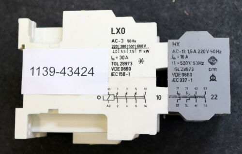 RAW KAW DDR Leistungsschütz LX0+HX TGL 28973 Steuerspannung 110VAC 50Hz Ith=30A