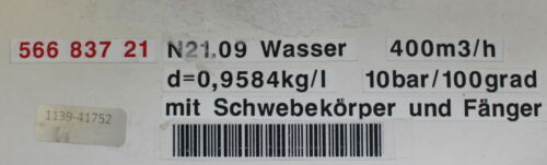KROHNE Ersatz Messglas N21.09 400m³/h d=0,9584kg/l 10bar/100Grad + Schwebekörper