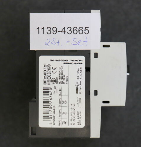 SIEMENS 2 verschiedene SIRIUS Leistungschalter 1 x 3RV1011-0AA10 ….