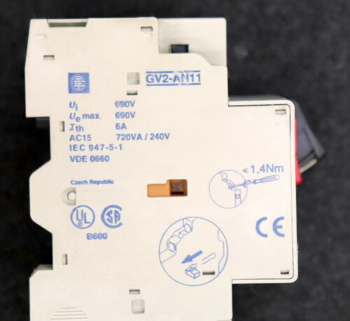 TELEMECANIQUE Motorschutzschalter GV2-M04 0,4-0,63A Ue=690V 50/60Hz Uimp=6kV
