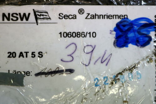 Zahnriemen AT 5 offen Stahl Länge ca. 39m Breite 20mm - unbenutzt