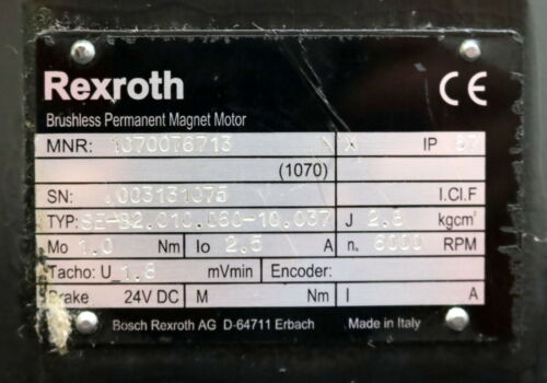 BOSCH Bürstenloser Servomotor SE-B2.010.060-10.037 MRN 1070076713 M0= 1Nm