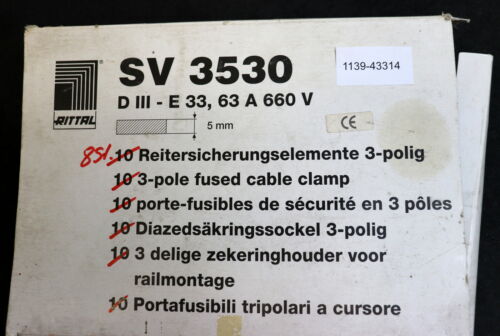 RITTAL 8 Stück Reitersicherungselement 3-polig SV 3530 DIII-E33 Bemessungsstrom