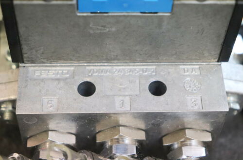 FESTO 2x Doppel-Ventilblock NAVW-1/4-1-ISO mit 2x Magnetventil VDMA 24 345-D-1