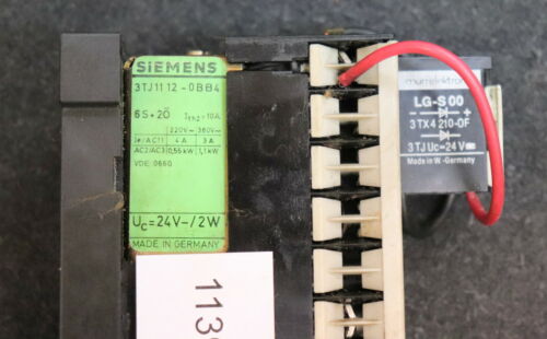 SIEMENS Hilfsschütz 3TJ1002-0BB4 6S + 2Ö Uc=24VDC 2W mit Entstördiode LG-S00