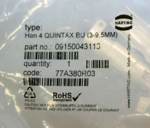 HARTING Sockelgehäuse Set HAN-BRID QUINTAX 3A Part.No. 61835545002.00 mit Han 4