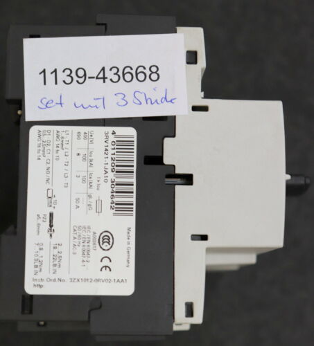 SIEMENS 3 verschiedene SIRIUS Leistungschalter u.a 1x 3RV1421-1FA10 (3,5-5A) …