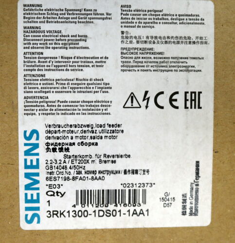 SIEMENS Verbraucherabzweig load feeder EM 300 RS 3RK1300-1DS01-1AA1