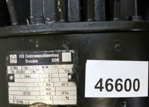 VEB ELEKTROMASCHINENBAU DRESDEN Gleichstrommotor WSM 2-112.15-1312 Typ 1969.6