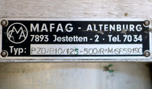 MAFAG Pneumatikzylinder Hub 500mm Kolben-Ø 125mm Kolbenstange Ø 32mm