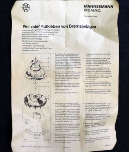 DEMAG Ersatzkit für DEMAG 720 IS 814 mit Bremsring Anpressteller Schraube .