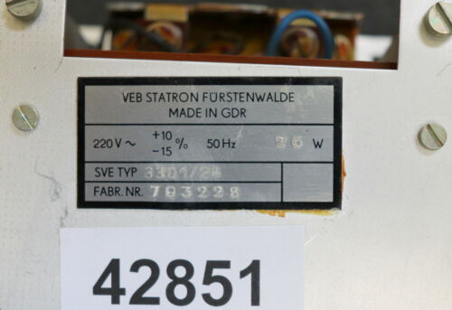 VEB STATRON Netzteil SVE Typ 3301/24 gebraucht 220V 50Hz