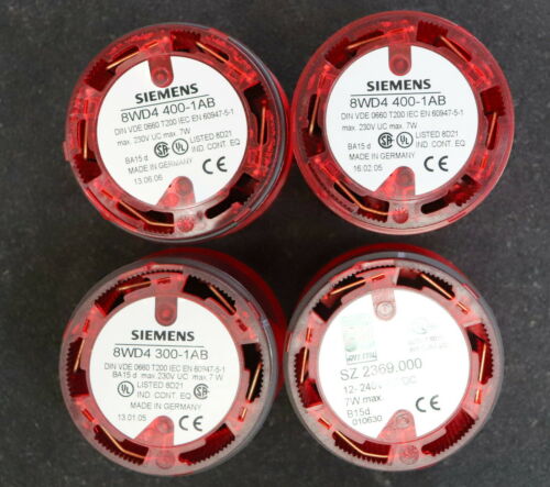 SIEMENS / RITTAL 4 Stk Signalsäule Rot 8WD4300-1AB SZ 2369.000 12-240V 7W BA15d
