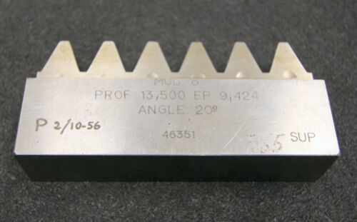 Hobelkamm rack cutter m= 6 Angle 20° 113x25mm Z=6