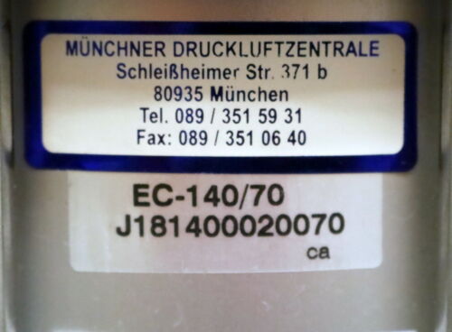 MÜNCHNER DRUCKLUFTZENTRALE Pneumatikzylinder EC-140/70 Hub 70mm Kolben-Ø 140mm